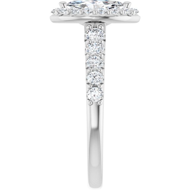 Platinum Halo Engagement Ring - Image 4