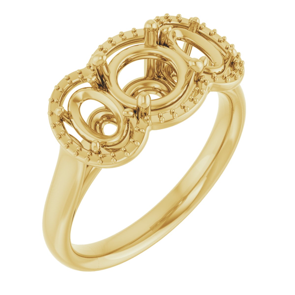 Three-Stone Halo-Style Engagement Ring
