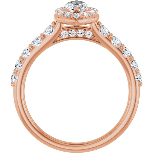 18 K Rose Gold Halo Engagement Ring - Image 2