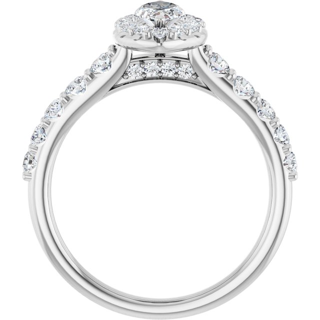 Platinum Halo Engagement Ring - Image 2