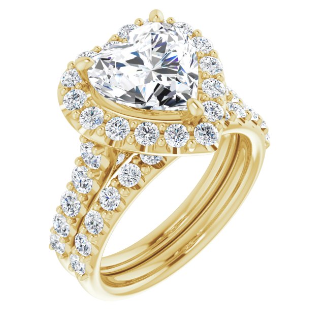 18 K Yellow Gold Halo Engagement Ring