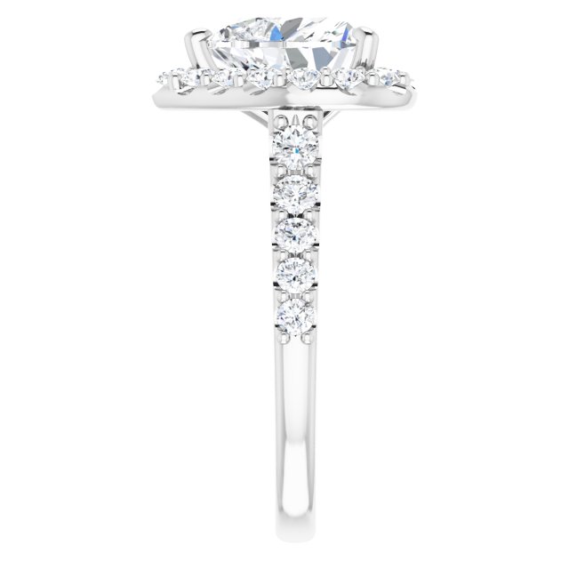 Platinum Halo Engagement Ring - Image 4