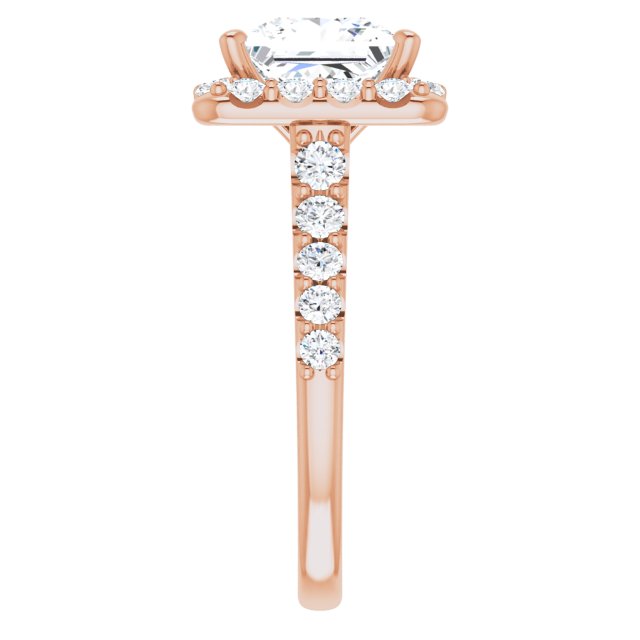 18 K Rose Gold Halo Engagement Ring - Image 4