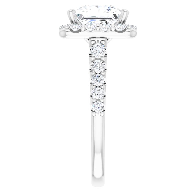 Platinum Halo Engagement Ring - Image 4