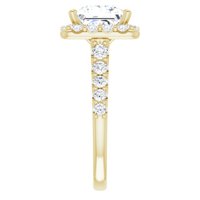 18 K Yellow Gold Halo Engagement Ring - Image 4
