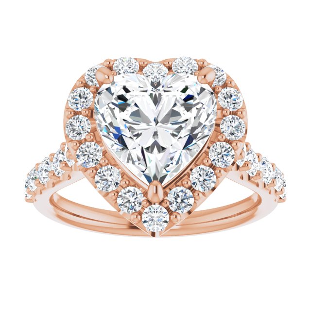 18 K Rose Gold Halo Engagement Ring - Image 3