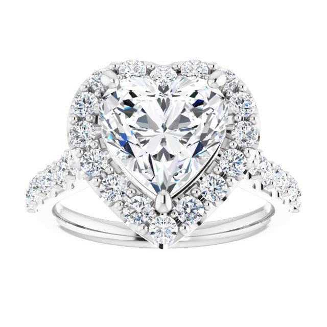 Platinum Halo Engagement Ring - Image 3