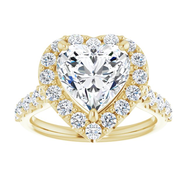 18 K Yellow Gold Halo Engagement Ring - Image 3