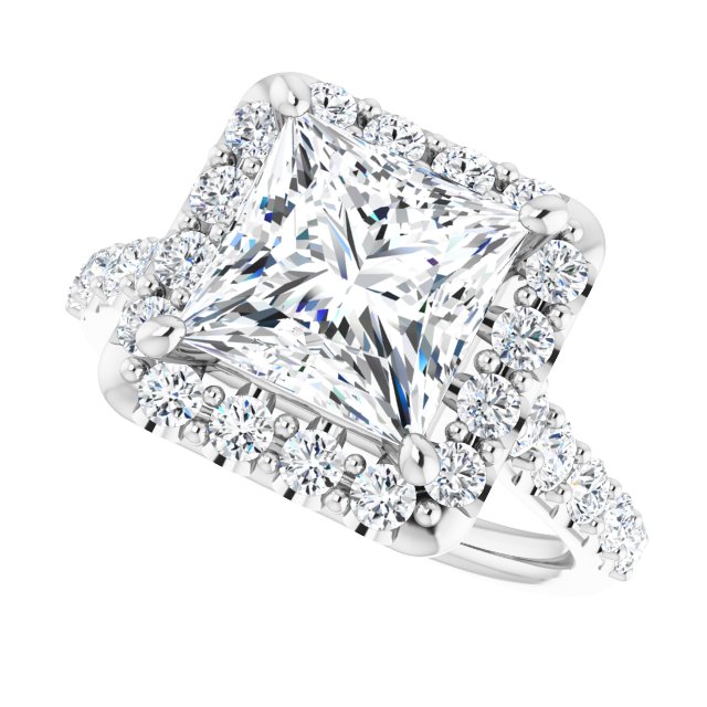 Platinum Halo Engagement Ring - Image 5