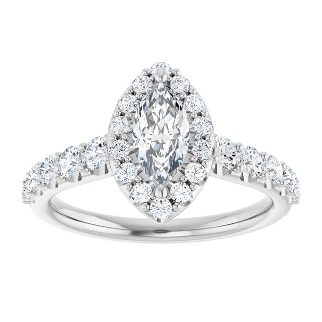 Platinum Halo Engagement Ring - Image 3