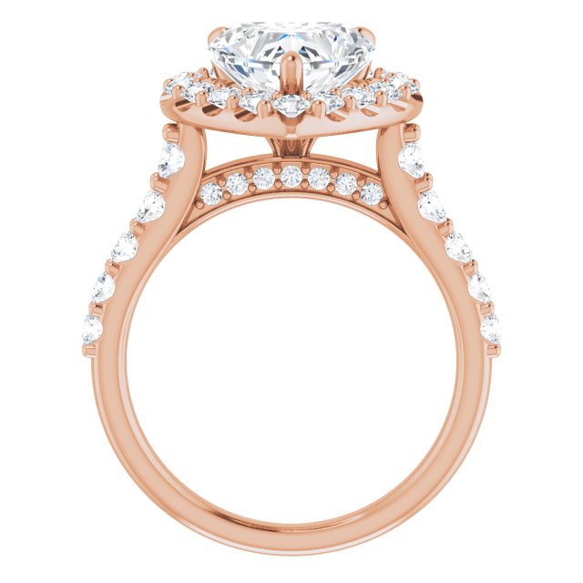 18 K Rose Gold Halo Engagement Ring - Image 2