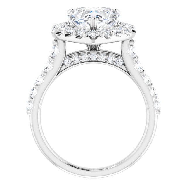 Platinum Halo Engagement Ring - Image 2
