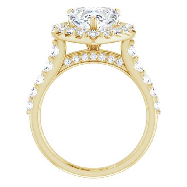 18 K Yellow Gold Halo Engagement Ring - Image 2
