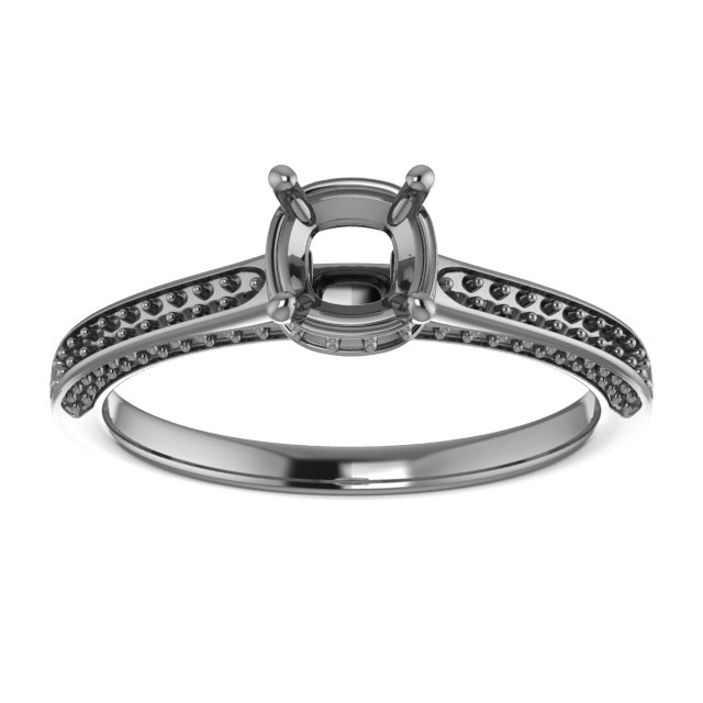 8 mm Square Engagement Ring Mounting view 3