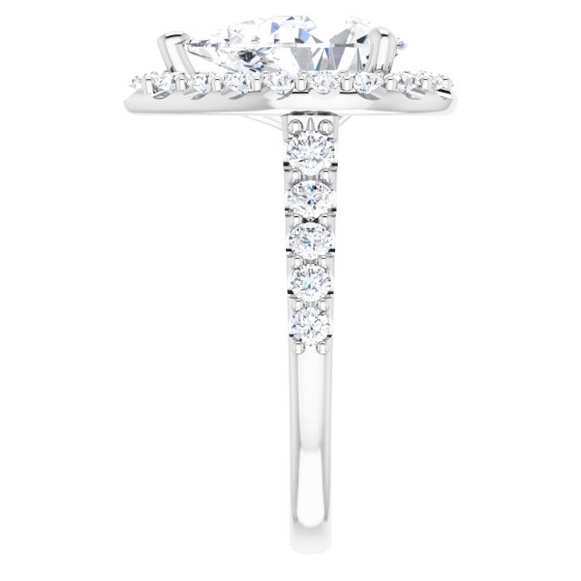 Platinum Halo Engagement Ring - Image 4