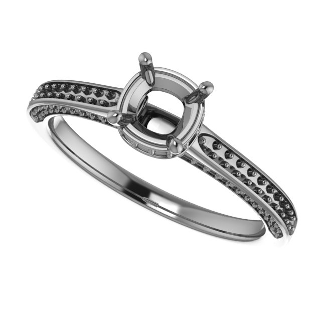 8 mm Square Engagement Ring Mounting view 5