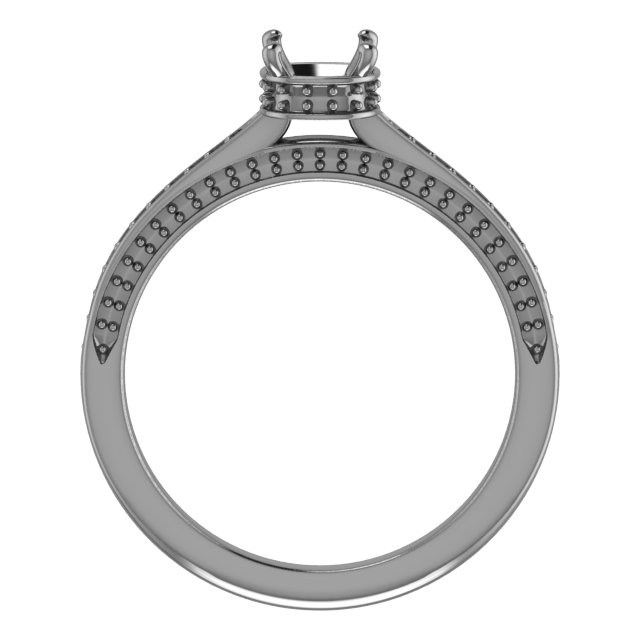 8 mm Square Engagement Ring Mounting view 2