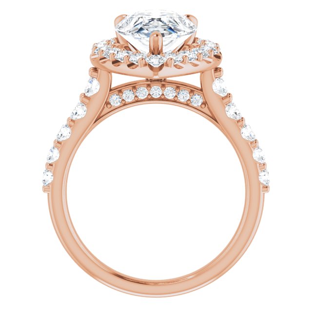 18 K Rose Gold Halo Engagement Ring - Image 2