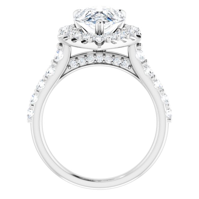 Platinum Halo Engagement Ring - Image 2