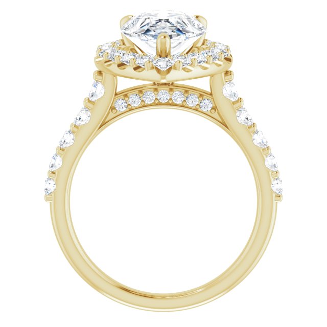 18 K Yellow Gold Halo Engagement Ring - Image 2