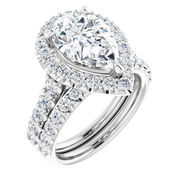 Platinum Halo Engagement Ring