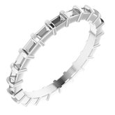 Continuum Sterling Silver  2.5x1.5 mm Straight Baguette Eternity Band Mounting