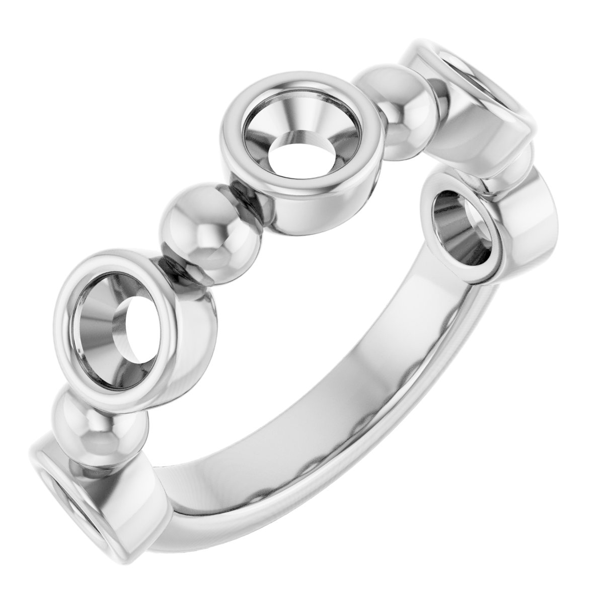 Beaded Bezel-Set Anniversary Band