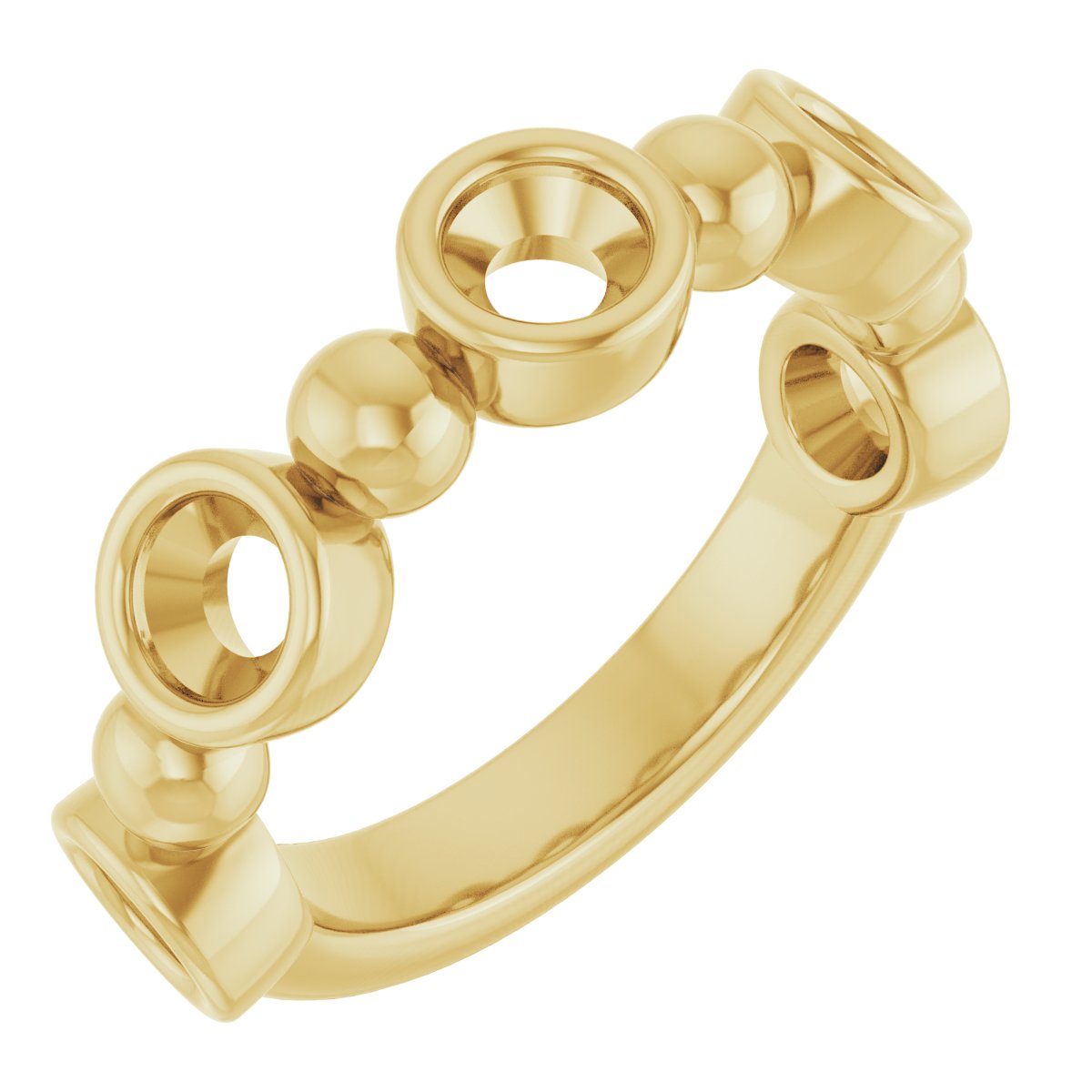 Beaded Bezel-Set Anniversary Band