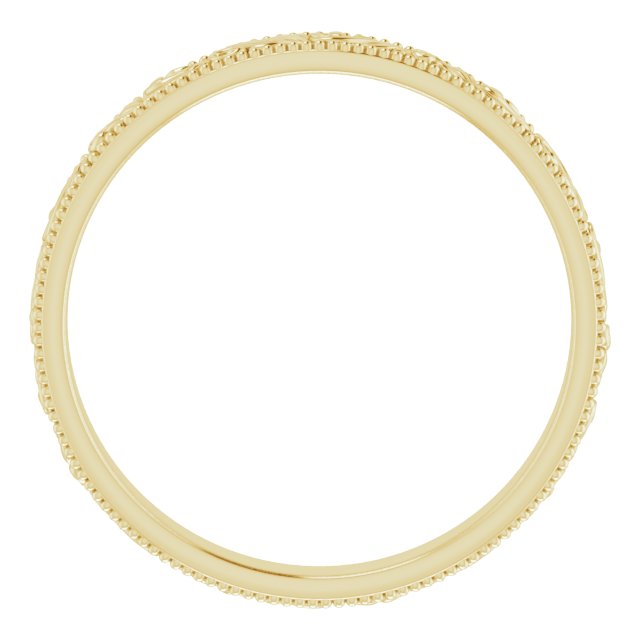 14K Yellow 3.2 mm Floral-Inspired Band Size 10
