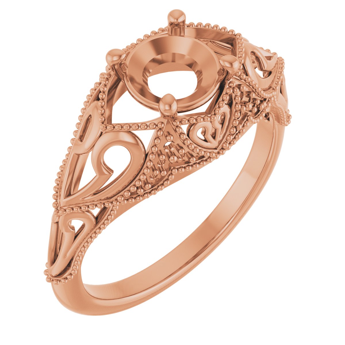 Accented Vintage-Inspired Engagement Ring or Band
