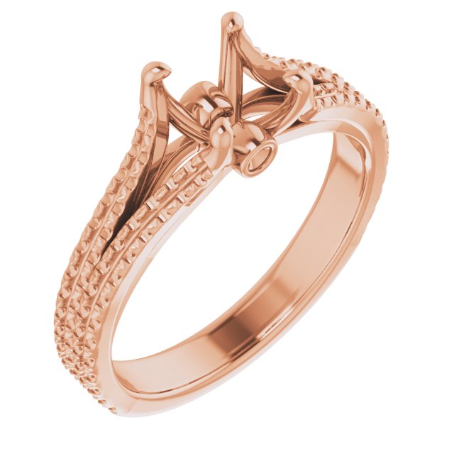 French-Set Accented Double Row Engagement Ring or Band