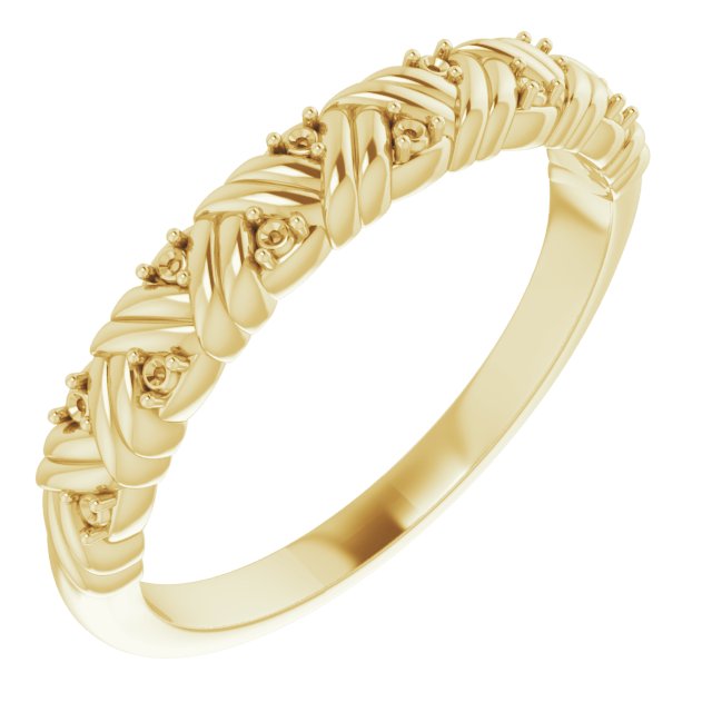 14K Yellow .06 CTW Natural Diamond Woven Anniversary Band