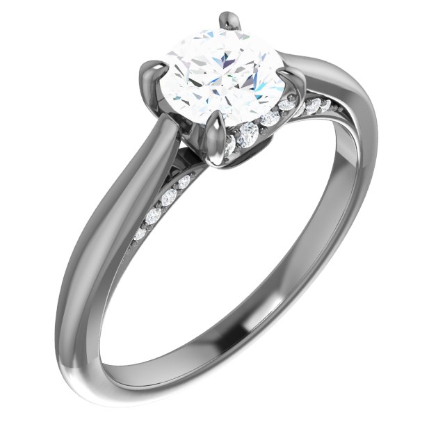 Accented Solitaire Engagement Ring