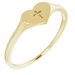 14K Yellow Heart & Cross Ring Size 3
