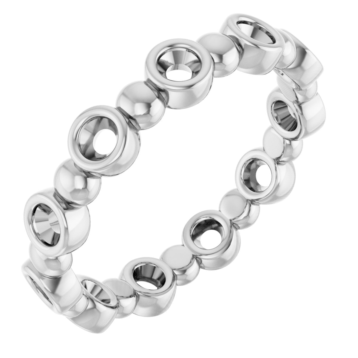 Bezel-Set Beaded Eternity Band
