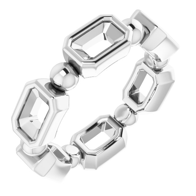 Bezel-Set Beaded Eternity Band
