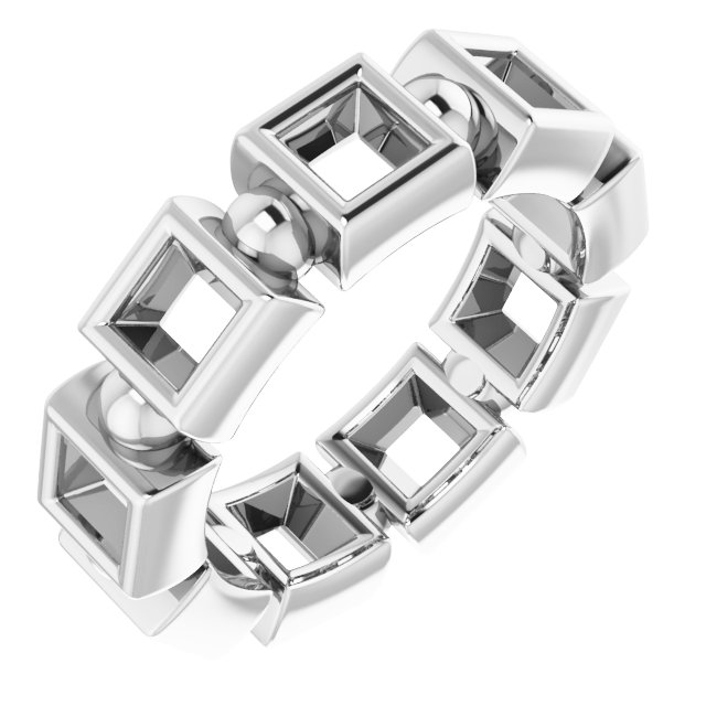 Bezel-Set Beaded Eternity Band