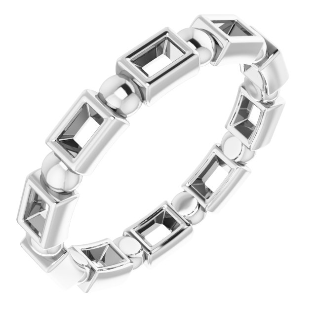 Bezel-Set Beaded Eternity Band
