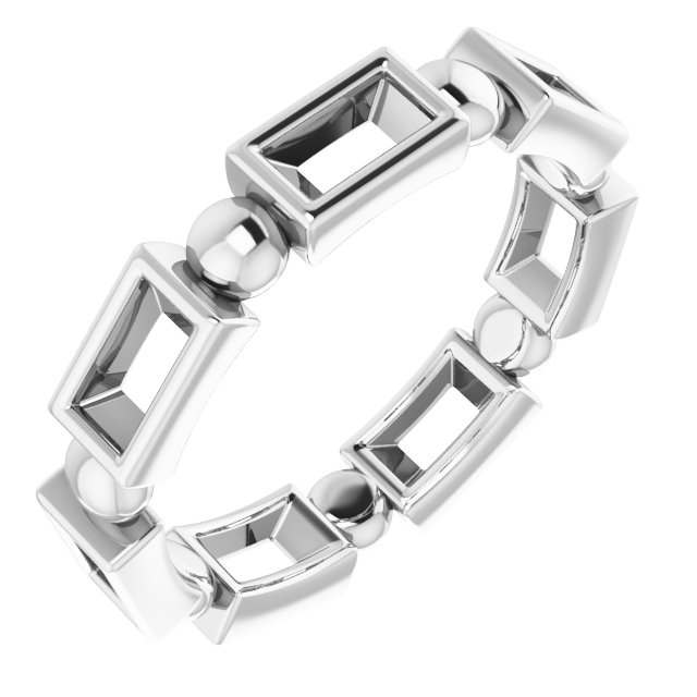 Bezel-Set Beaded Eternity Band