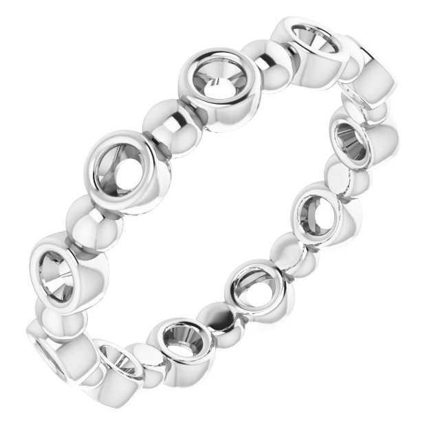 Bezel-Set Beaded Eternity Band