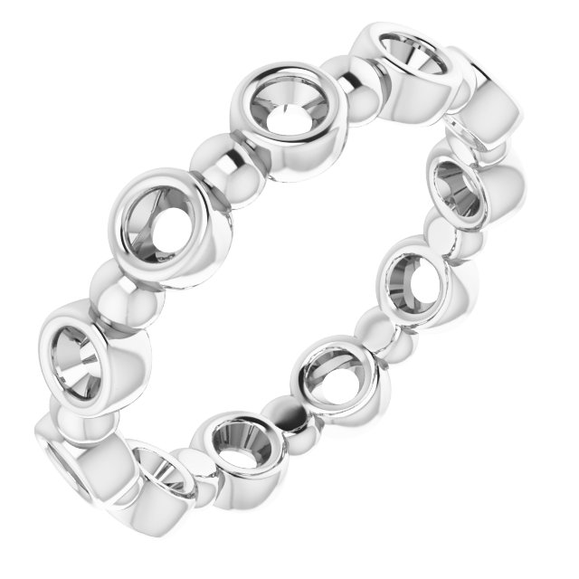 Bezel-Set Beaded Eternity Band