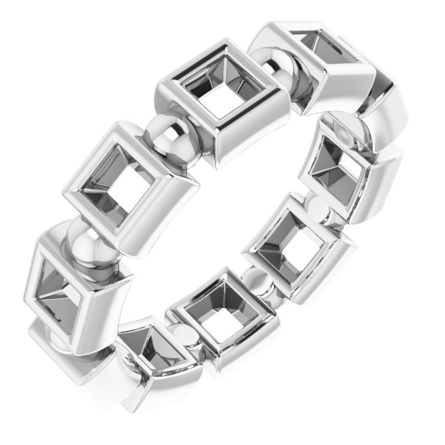 Bezel-Set Beaded Eternity Band