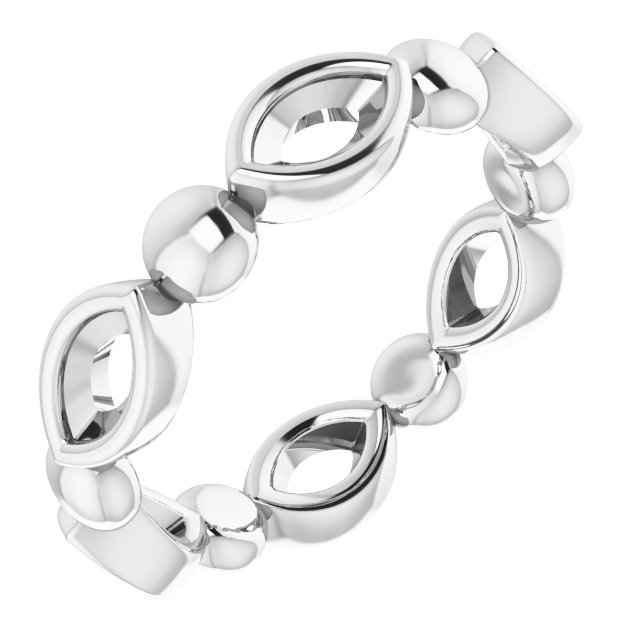 Bezel-Set Beaded Eternity Band