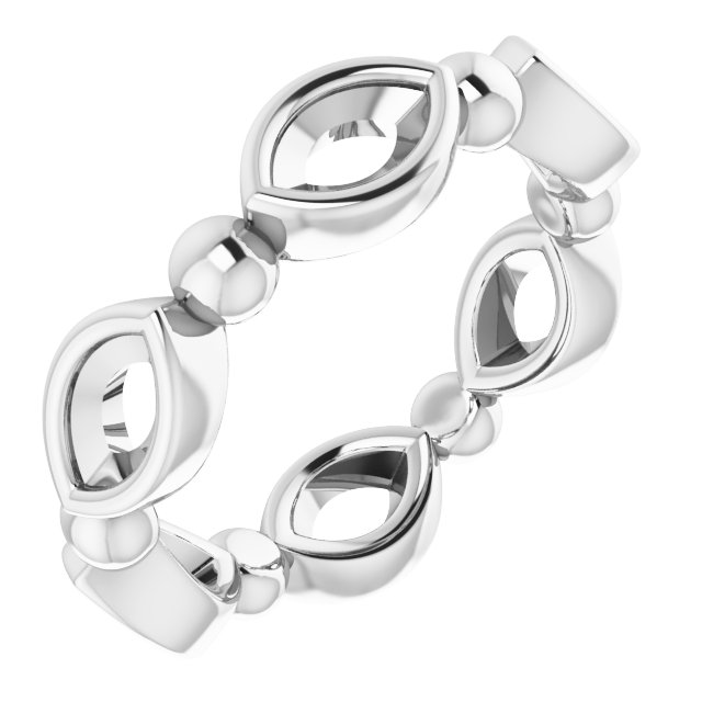 Bezel-Set Beaded Eternity Band