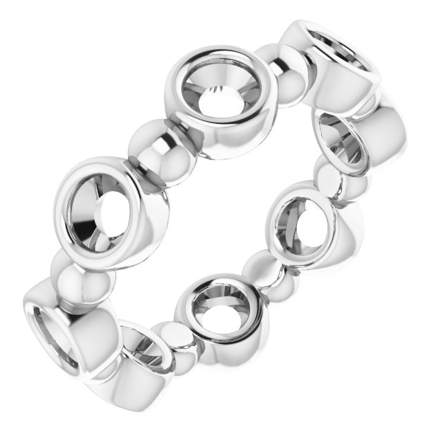Bezel-Set Beaded Eternity Band