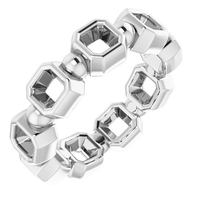 Bezel-Set Beaded Eternity Band