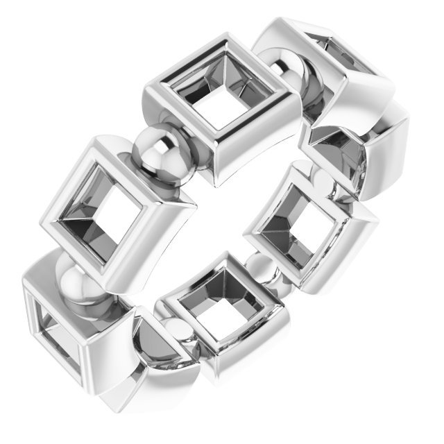 Bezel-Set Beaded Eternity Band