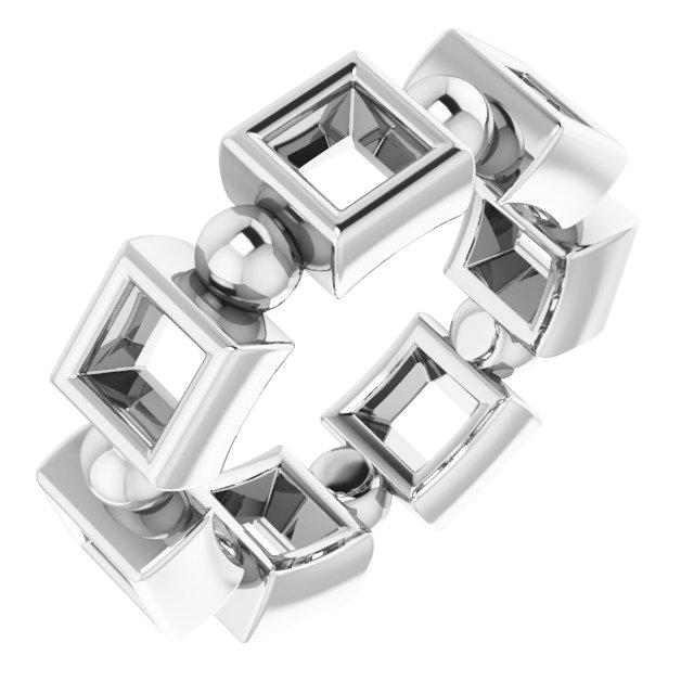 Bezel-Set Beaded Eternity Band
