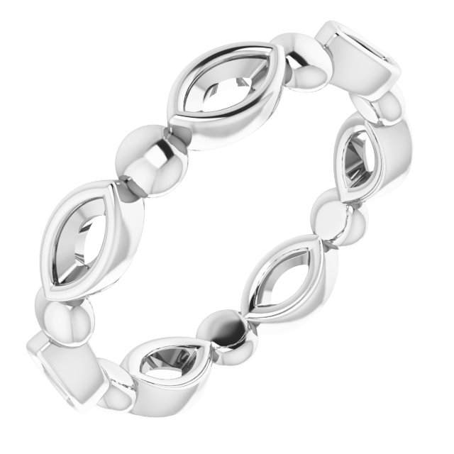 Bezel-Set Beaded Eternity Band