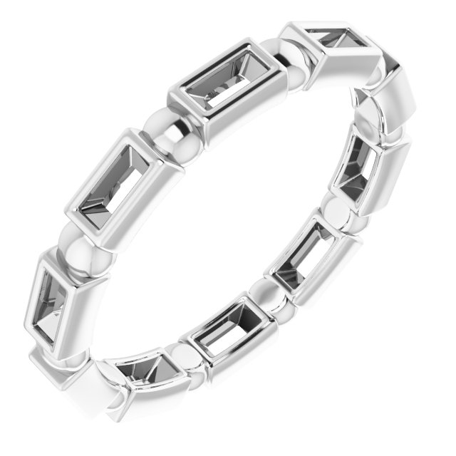 Bezel-Set Beaded Eternity Band